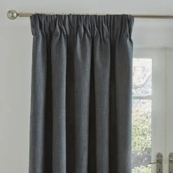 Dunelm Wynter Charcoal Thermal Pencil Pleat Curtains