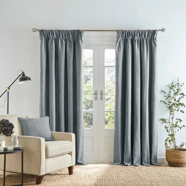 Dunelm Wynter Grey Thermal Pencil Pleat Curtains 4 Dunelm Wynter Grey Thermal Pencil Pleat Curtains - Image 2