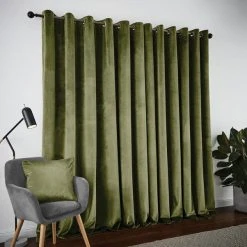 Dunelm Recycled Velour Olive Eyelet Curtains 12 Dunelm Recycled Velour Olive Eyelet Curtains -Dunelm Shop 30733066 alt04