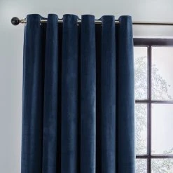 Dunelm Recycled Velour Ink Eyelet Curtains