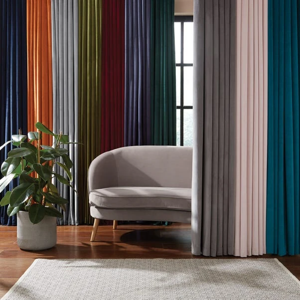 Dunelm Recycled Velour Ink Eyelet Curtains 6 Dunelm Recycled Velour Ink Eyelet Curtains - Image 4