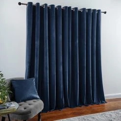 Dunelm Recycled Velour Ink Eyelet Curtains 12 Dunelm Recycled Velour Ink Eyelet Curtains -Dunelm Shop 30733086 alt04