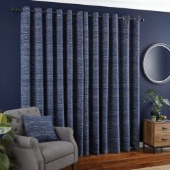 Dunelm Chenille Calvert Navy Eyelet Curtains 10 Dunelm Chenille Calvert Navy Eyelet Curtains -Dunelm Shop 30733296 alt04
