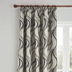 Dunelm Mirage Charcoal Pencil Pleat Curtains