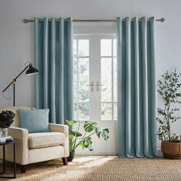 Dunelm Wynter Seafoam Thermal Eyelet Curtains 4 Dunelm Wynter Seafoam Thermal Eyelet Curtains - Image 2
