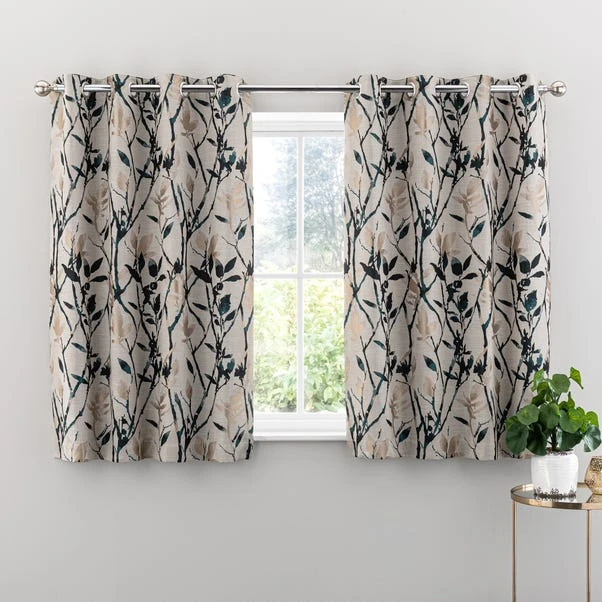 Dunelm Zen Peacock Jacquard Eyelet Curtains 7 Dunelm Zen Peacock Jacquard Eyelet Curtains - Image 5
