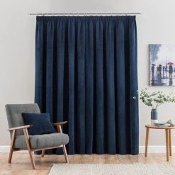 Dunelm Margot Midnight Blue Velour Pencil Pleat Curtains 11 Dunelm Margot Midnight Blue Velour Pencil Pleat Curtains -Dunelm Shop 30733740 alt04
