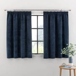 Dunelm Margot Midnight Blue Velour Pencil Pleat Curtains 12 Dunelm Margot Midnight Blue Velour Pencil Pleat Curtains -Dunelm Shop 30733740 alt05