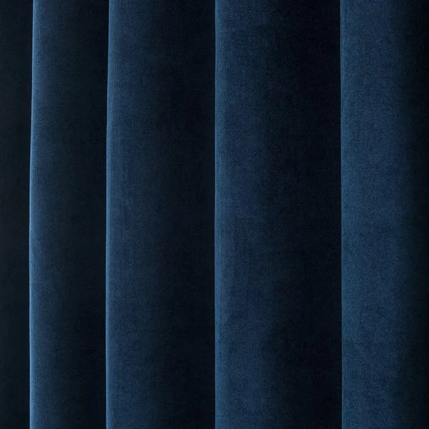 Dunelm Margot Velvet-Look Midnight Blue Eyelet Curtains 5 Dunelm Margot Velvet-Look Midnight Blue Eyelet Curtains - Image 3