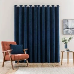 Dunelm Margot Velvet-Look Midnight Blue Eyelet Curtains 11 Dunelm Margot Velvet-Look Midnight Blue Eyelet Curtains -Dunelm Shop 30733744 alt04
