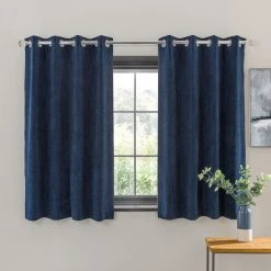 Dunelm Margot Velvet-Look Midnight Blue Eyelet Curtains 12 Dunelm Margot Velvet-Look Midnight Blue Eyelet Curtains -Dunelm Shop 30733744 alt05