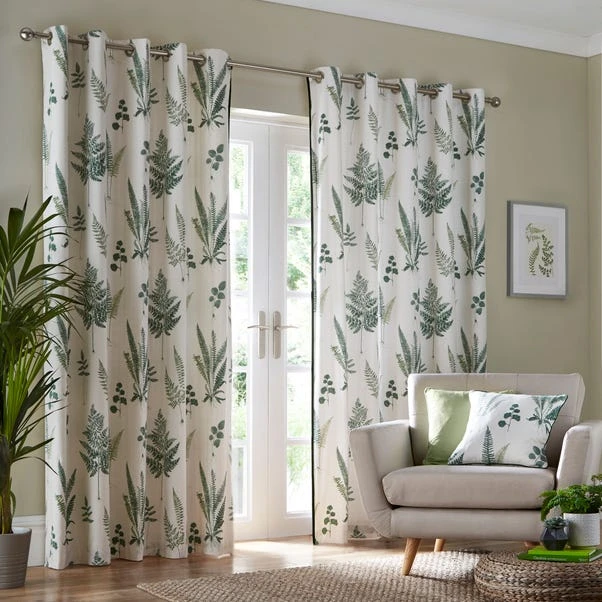 Dunelm Fern Green Eyelet Curtains 6 Dunelm Fern Green Eyelet Curtains - Image 4