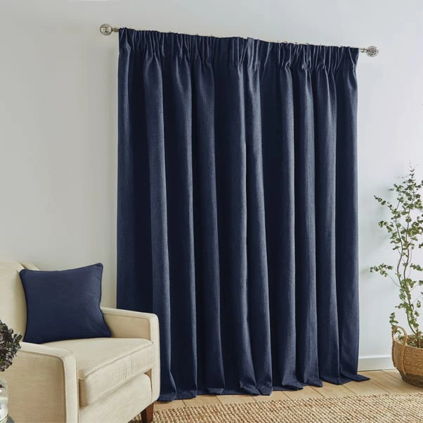 Dunelm Wynter Navy Thermal Pencil Pleat Curtains 6 Dunelm Wynter Navy Thermal Pencil Pleat Curtains - Image 4