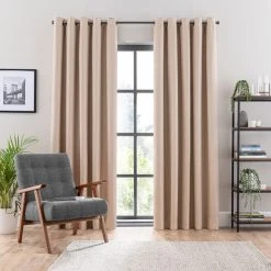 Dunelm Montreal Ultra Blackout Pebble Eyelet Curtains 9 Dunelm Montreal Ultra Blackout Pebble Eyelet Curtains -Dunelm Shop 30737237 alt01