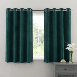 Dunelm Margot Jade Matt Velour Eyelet Curtains -Dunelm Shop 30737774 alt05