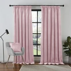 Dunelm Recycled Velour Blush Pencil Pleat Curtains 7 Dunelm Recycled Velour Blush Pencil Pleat Curtains -Dunelm Shop 30743354 alt01