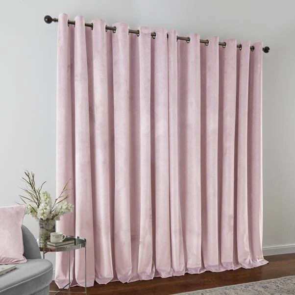 Dunelm Recycled Velour Blush Eyelet Curtains 7 Dunelm Recycled Velour Blush Eyelet Curtains - Image 5