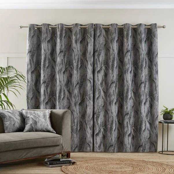 Dunelm Malawi Graphite Eyelet Curtains 6 Dunelm Malawi Graphite Eyelet Curtains - Image 4