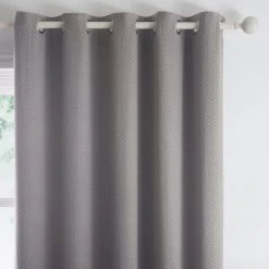 Dreams N Drapes Indiana Grey Eyelet Curtains
