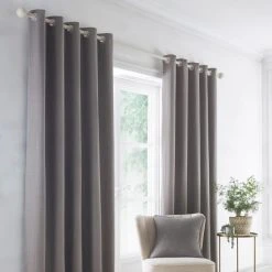 Dreams N Drapes Indiana Grey Eyelet Curtains 7 Dreams N Drapes Indiana Grey Eyelet Curtains -Dunelm Shop 30744547 alt01