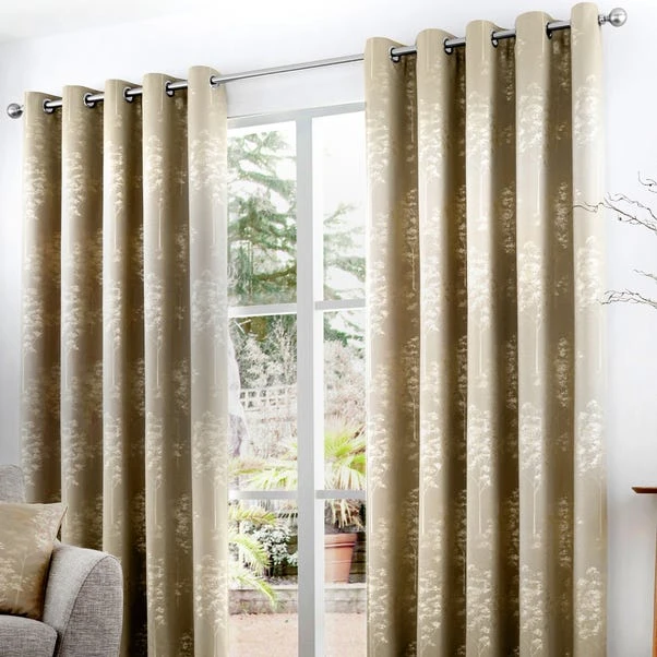 Curtina Elmwood Stone Eyelet Curtains 3 Curtina Elmwood Stone Eyelet Curtains