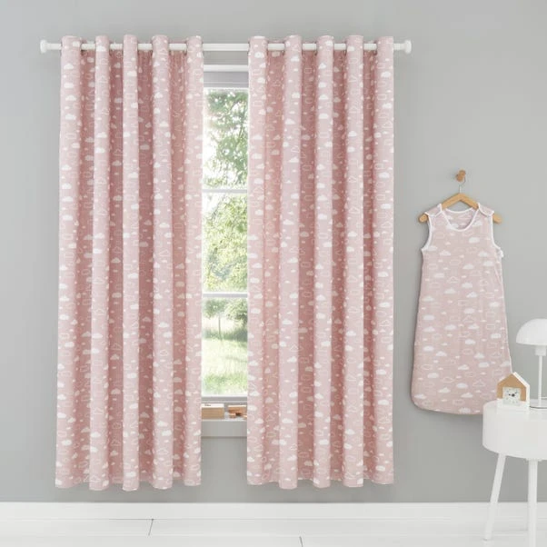 Dunelm Pink Cloud Thermal Blackout Eyelet Curtains 4 Dunelm Pink Cloud Thermal Blackout Eyelet Curtains - Image 2