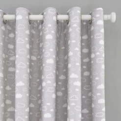 Dunelm Grey Cloud Thermal Blackout Eyelet Curtains