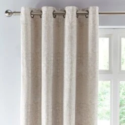 Dunelm Boho Patchwork Sandstone Eyelet Curtains
