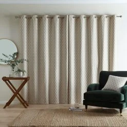 Dunelm Connor Tree Warm Sand Eyelet Curtains 11 Dunelm Connor Tree Warm Sand Eyelet Curtains -Dunelm Shop 30751794 alt04