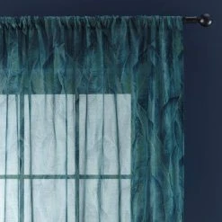 Dunelm Printed Malawi Green Slot Top Voile Panel