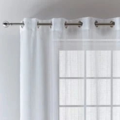 Dunelm Aspen Sheer White Eyelet Voile Panel