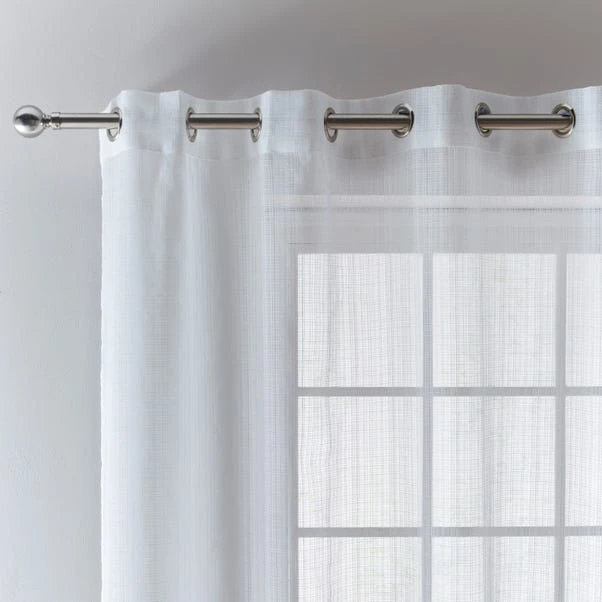 Dunelm Aspen Sheer White Eyelet Voile Panel 3 Dunelm Aspen Sheer White Eyelet Voile Panel