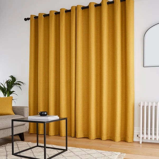 Dunelm Bondi Old Gold Eyelet Curtains 7 Dunelm Bondi Old Gold Eyelet Curtains - Image 5