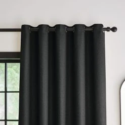 Dunelm Bondi Black Eyelet Curtains