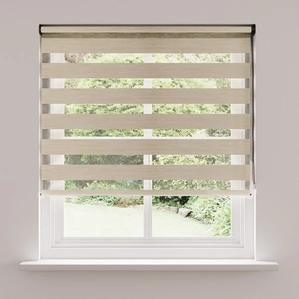 Dunelm Stria Day And Night Natural Roller Blind 3 Dunelm Stria Day And Night Natural Roller Blind