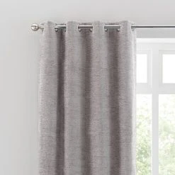 Luxury Collection Clayton Chenille Chateau Grey Eyelet Curtains