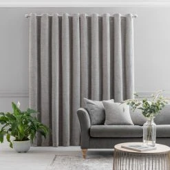Luxury Collection Clayton Chenille Chateau Grey Eyelet Curtains 11 Luxury Collection Clayton Chenille Chateau Grey Eyelet Curtains -Dunelm Shop 30754544 alt04
