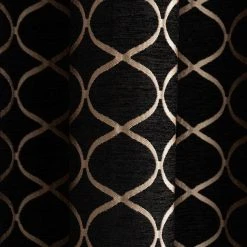 Luxury Collection Chenille Ogee Black Eyelet Curtains -Dunelm Shop 30754600 alt02