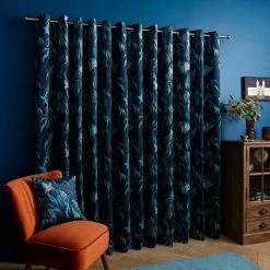 Natural History Museum Kingfisher Peacock Eyelet Curtains 11 Natural History Museum Kingfisher Peacock Eyelet Curtains -Dunelm Shop 30754738 alt04