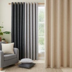 Dunelm Albert Chenille Warm Sand Eyelet Curtains 10 Dunelm Albert Chenille Warm Sand Eyelet Curtains -Dunelm Shop 30754754 alt03