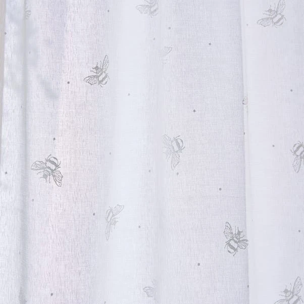 Dunelm Printed Bees White Slot Top Voile Panel 5 Dunelm Printed Bees White Slot Top Voile Panel - Image 3
