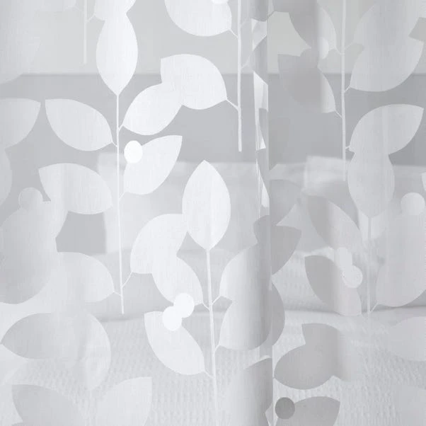 Dunelm Elements Modern Leaf Burn Out Multicoloured Slot Top Voile Panel 5 Dunelm Elements Modern Leaf Burn Out Multicoloured Slot Top Voile Panel - Image 3
