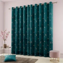 Dunelm Dragonfly Foil Charm Blue Eyelet Curtains -Dunelm Shop 30754908 alt04