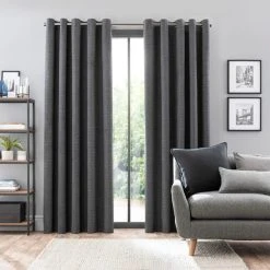Dunelm Zodiac Charcoal Blackout Eyelet Curtains 9 Dunelm Zodiac Charcoal Blackout Eyelet Curtains -Dunelm Shop 30755061 alt01