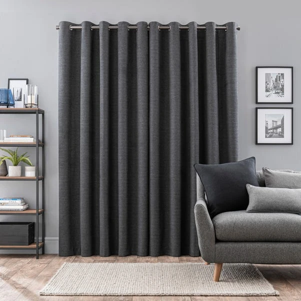 Dunelm Zodiac Charcoal Blackout Eyelet Curtains 6 Dunelm Zodiac Charcoal Blackout Eyelet Curtains - Image 4