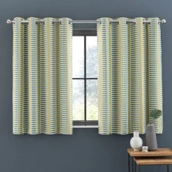 Elements Kansas Stripe Chartreuse Eyelet Curtains 12 Elements Kansas Stripe Chartreuse Eyelet Curtains -Dunelm Shop 30755100 alt05