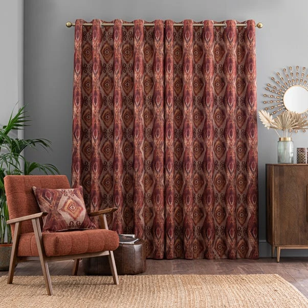 Dunelm Santa Rosa Red Eyelet Curtains 6 Dunelm Santa Rosa Red Eyelet Curtains - Image 4