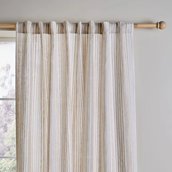 Churchgate Linen Stripe Hidden Tab Top Voile 3 Churchgate Linen Stripe Hidden Tab Top Voile