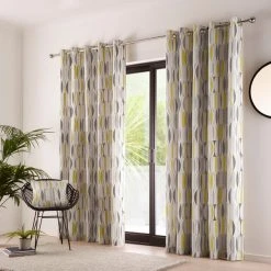 Dunelm Cuba Ochre Eyelet Curtains -Dunelm Shop 30755282 alt01