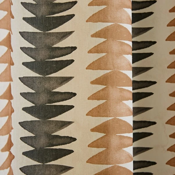 Dunelm Global Stripe Camel Eyelet Curtains 5 Dunelm Global Stripe Camel Eyelet Curtains - Image 3